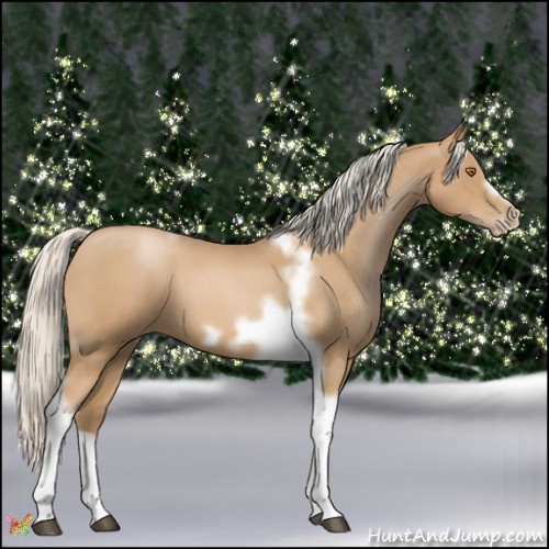 Horse Color:Silver Blue Roan Pearl Tobiano Frame