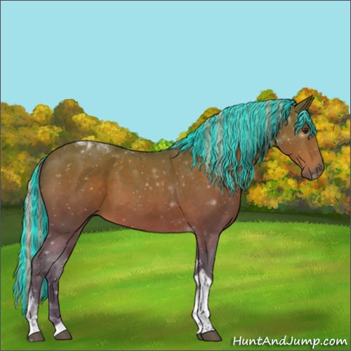 Horse Color:Painted Silver Brown Roan Tobiano 