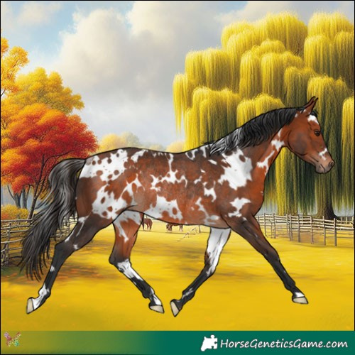 Horse Color:White Spotted Bay Rabicano