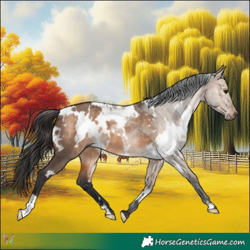 Horse Color:White Spotted Brown Dun