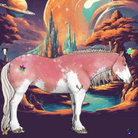 Horse Color:Watercolor Silver Amber Champagne Splash Tobiano 