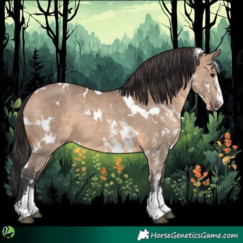 Horse Color:White Spotted Bay Dun Sabino Rabicano