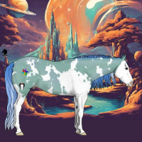 Horse Color:Watercolor White Spotted Classic Champagne Splash