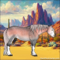 Horse Color:Silver Brown Chinchilla Roan Onyx Sabino Splash 