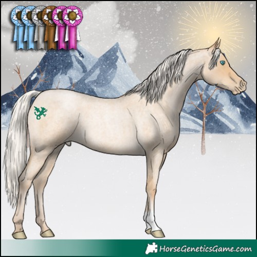 Horse Color:Silver Buckskin Roan Pearl 