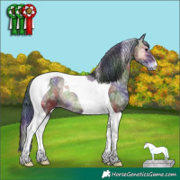 Horse Color:Nacre Blue Onyx Ice Tobiano
