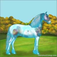 Horse Color:Nacre Thunderstruck Blue Onyx Ice Tobiano 