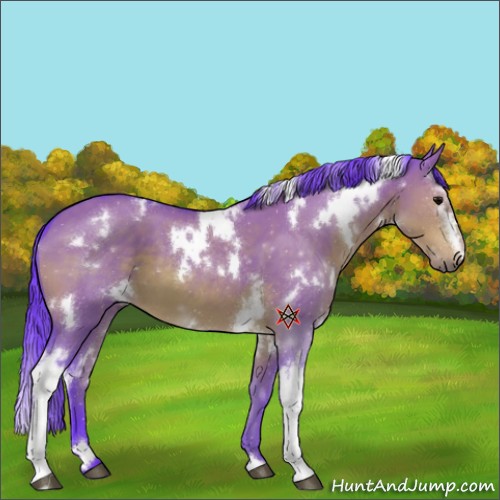 Horse Color:Watercolor White Spotted Chocolate Brown Dun