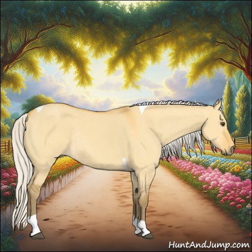 Horse Color:Silver Buckskin Dun Tobiano Rabicano 