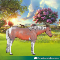 Horse Color:Watercolor Silver Brown Tobiano Rabicano 