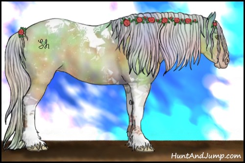 Horse Color:Nacre Watercolor Silver Sable Champagne Tobiano