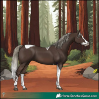 Horse Color:Liver Chestnut Mushroom Splash Tobiano 