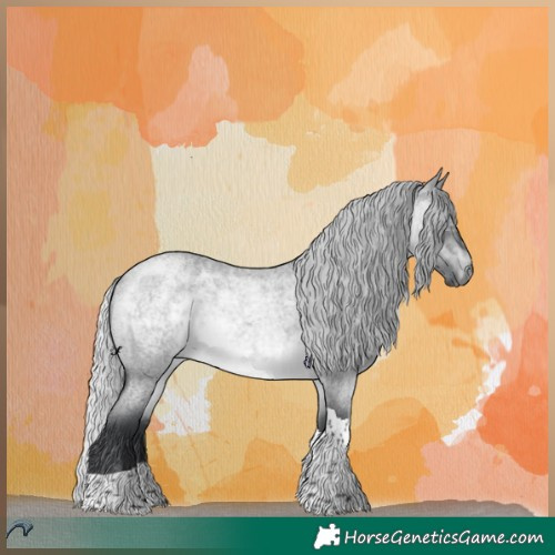 Horse Color:Silver Brown Chinchilla Roan Tobiano