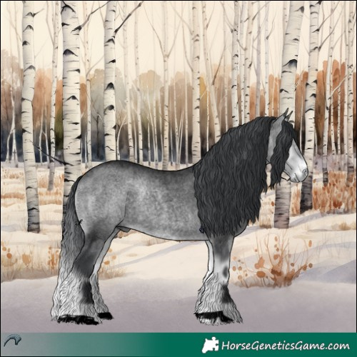 Horse Color:Void Brown Chinchilla Roan Onyx 
