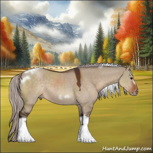 Horse Color:Silver Brown Dun Tobiano Frame