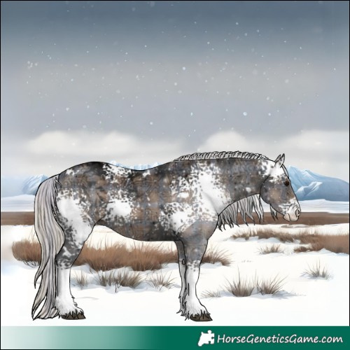 Horse Color:Plaid White Spotted Silver Black Ice