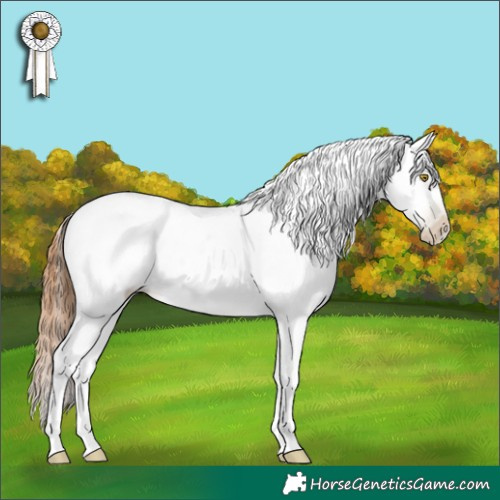 Horse Color:Gray Brown Pearl Dun Tobiano Varnish 
