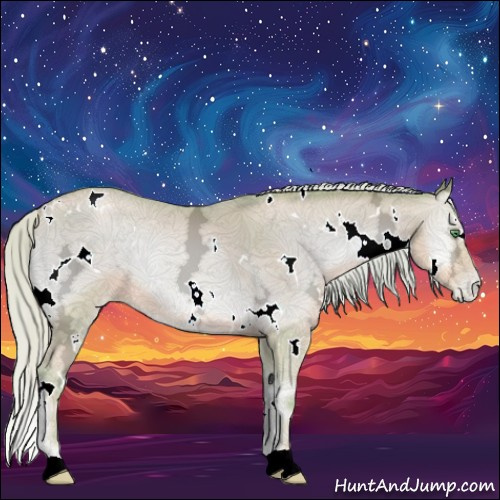 Horse Color:Watercolor White Spotted Silver Smoky Blue Onyx Ice Pearl 