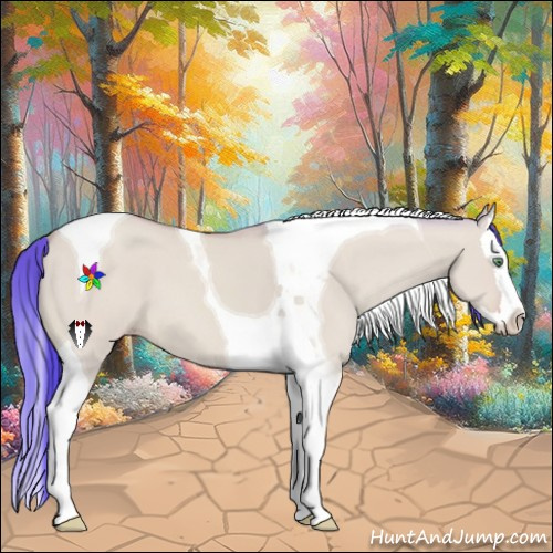 Horse Color:Watercolor Amber Cream Champagne Dun Splash Tobiano 
