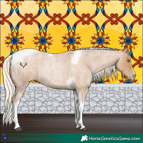 Horse Color:Silver Blue Roan Pearl Tobiano Frame 