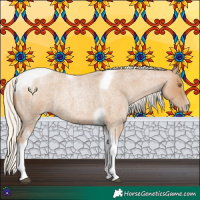 Horse Color:Silver Blue Roan Pearl Tobiano Frame 