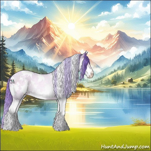 Horse Color:Watercolor White Spotted Bay Pearl Splash