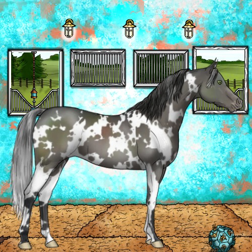 Horse Color:White Spotted Grullo Varnish Brindle