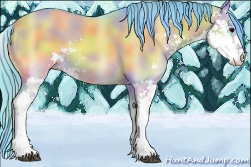 Horse Color:Nacre Watercolor Grullo Onyx Sabino