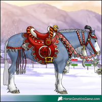 Horse Color:Watercolor White Spotted Silver Black