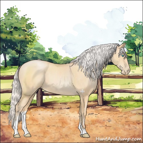 Horse Color:Silver Buckskin Pearl Sabino 