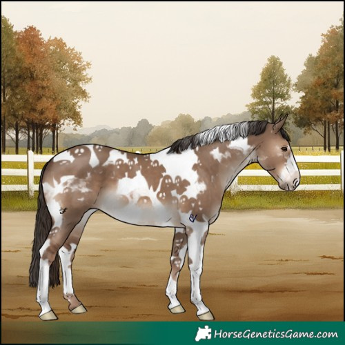 Horse Color:Liver Red Dun Tobiano 