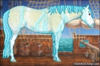 Horse Color:Thunderstruck Watercolor White Spotted Amber Cream Champagne Chinchilla Onyx Splash 