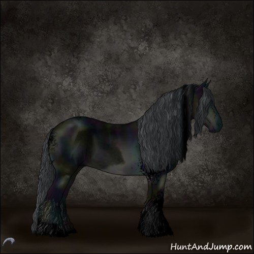 Horse Color:Void White Spotted Midnight Brown Chinchilla Tobiano 