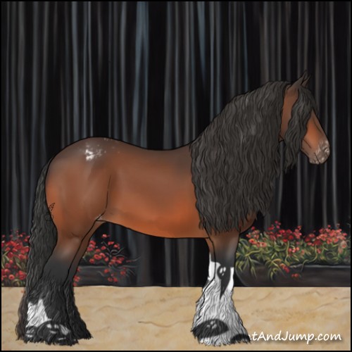 Horse Color:Bay Tobiano Varnish 