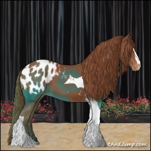 Horse Color:Chestnut Sabino Tobiano Blanket 