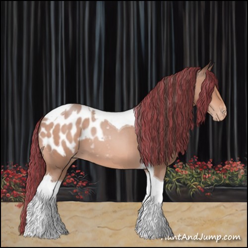 Horse Color:Painted Amber Champagne Tobiano Blanket 
