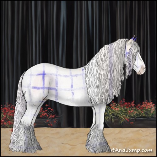 Horse Color:Plaid White Spotted Silver Amber Champagne Dun Splash Tobiano Rabicano