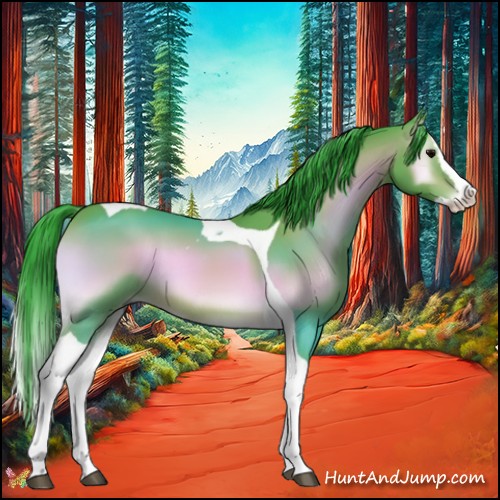 Horse Color:Watercolor Bay Onyx Splash Tobiano
