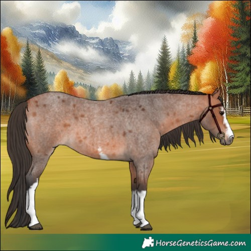 Horse Color:White Spotted Bay Roan 