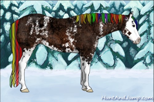 Horse Color:Painted White Spotted Bay Ice Splash