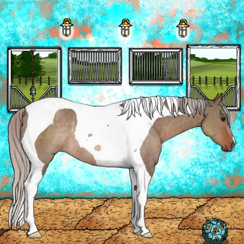 Horse Color:Silver Brown Dun Tobiano Rabicano 