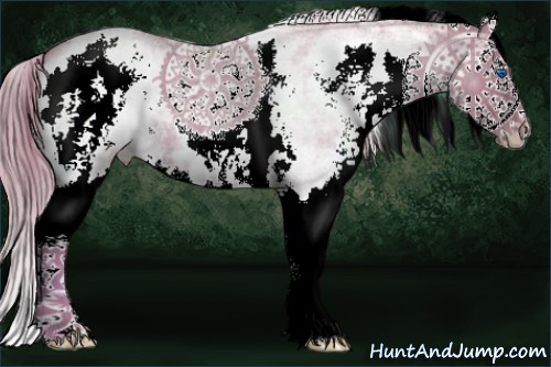 Horse Color:Watercolor White Spotted Red Roan Splash