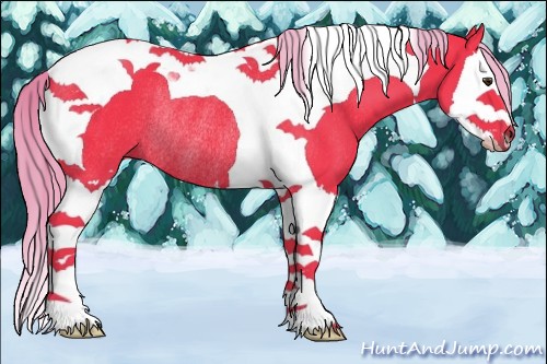 Horse Color:Watercolor Liver Chestnut Splash Tobiano Rabicano 