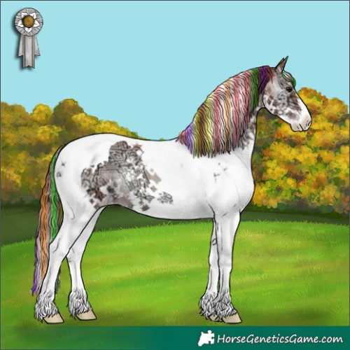 Horse Color:Painted White Spotted Chocolate Classic Champagne Ice Onyx Splash Tobiano 
