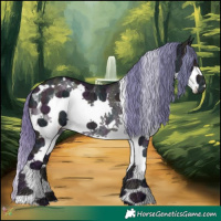 Horse Color:Watercolor Midnight Amber Cream Champagne Ice Pearl Splash Tobiano 