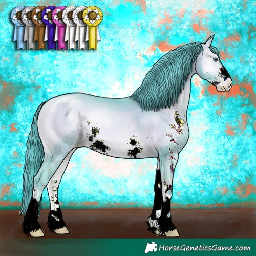 Horse Color:Watercolor Brown Chinchilla Pearl Onyx Sabino