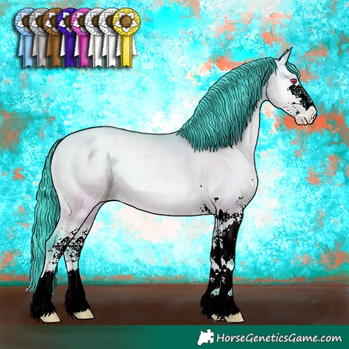 Horse Color:Watercolor Brown Chinchilla Pearl Onyx Sabino 