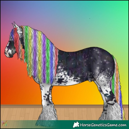 Horse Color:Painted Watercolor White Spotted Midnight Silver Black Ice 