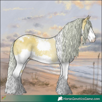 Horse Color:Watercolor Silver Amber Cream Champagne Dun Splash Tobiano 