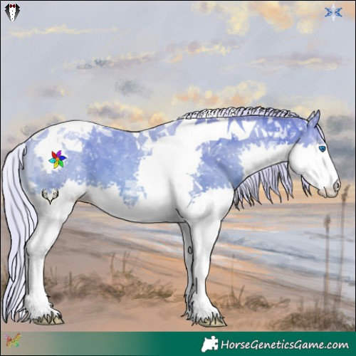 Horse Color:Watercolor Silver Amber Cream Champagne Splash Tobiano